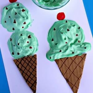 Activity:  Puffy Paint Ice Cream Cone Craft