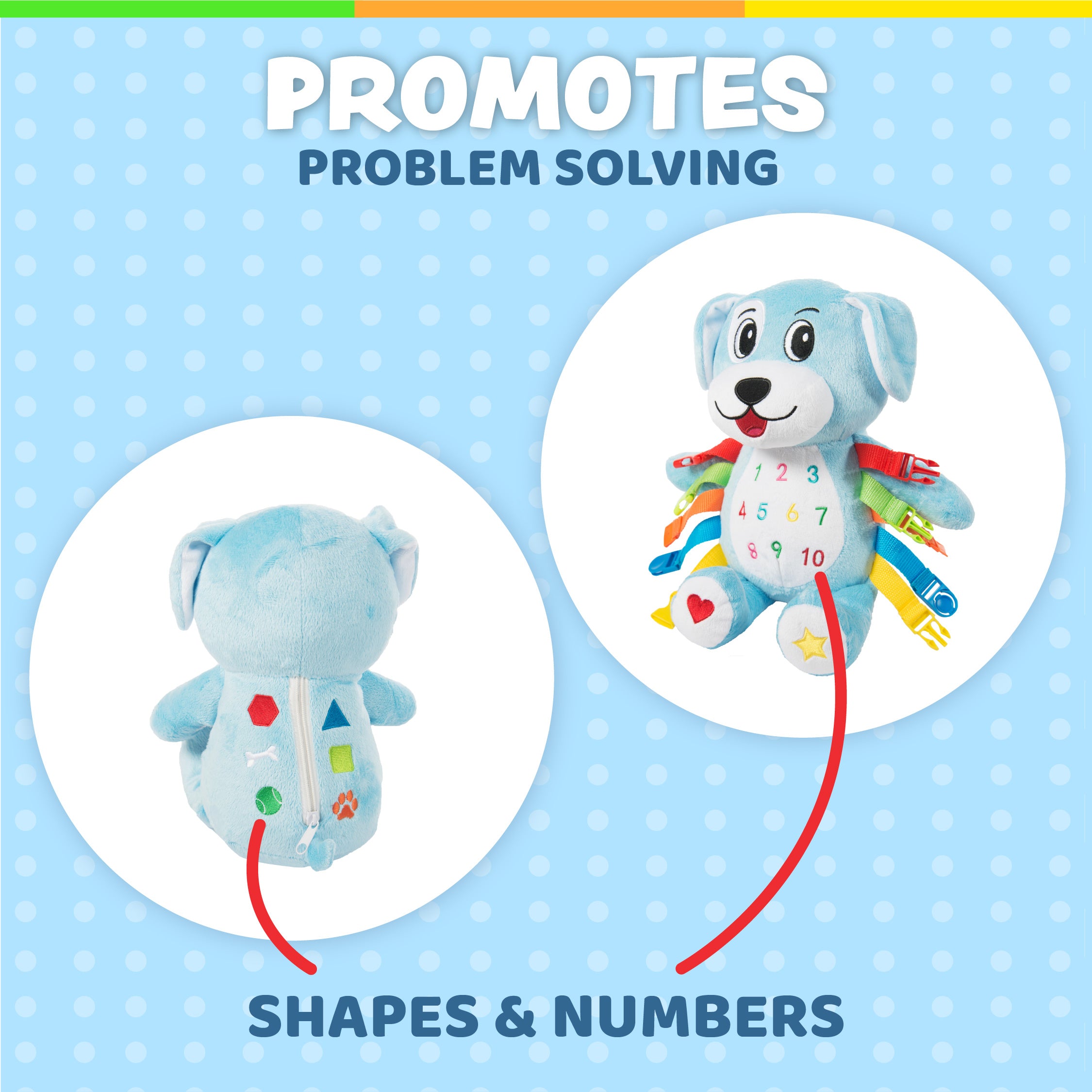 Barkley Dog Plush Toys For Toddlers 1-3 Animal Sensory Toy...