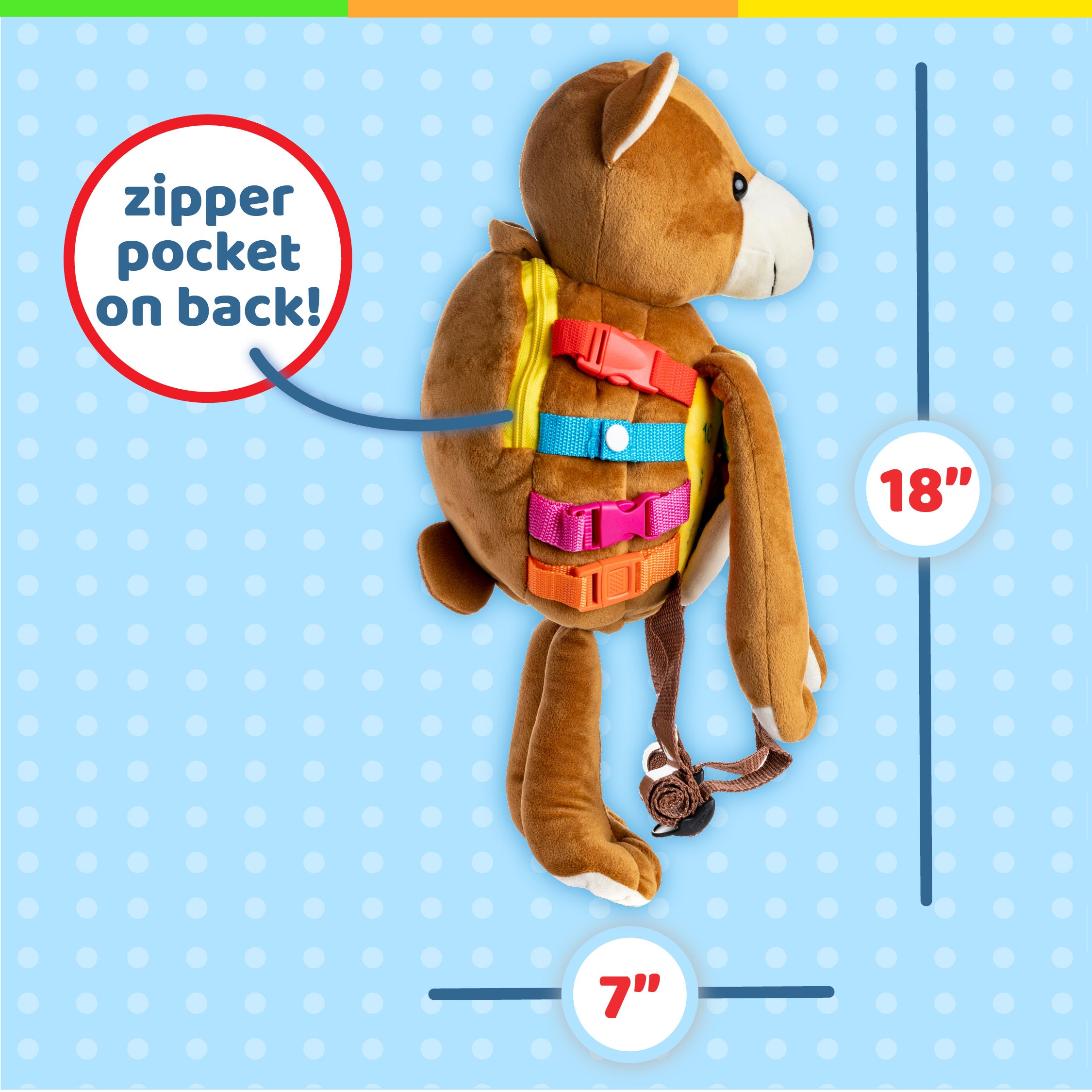 Billy Bear Backpack | Toddler Backpack – Buckle Toy Inc