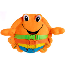 Load image into Gallery viewer, Barney Crab-Buckle Toys-Buckle Toy &quot;Barney&quot; Crab -Fun Fasteners for Baby Travel-I’m Barney Crab-The Buckle Toy® I’m loved by every girl and boy Snap my buckles just for fun Then count backwards 3-2-1 We can learn colors shapes and numbers -Buckle Toy Inc
